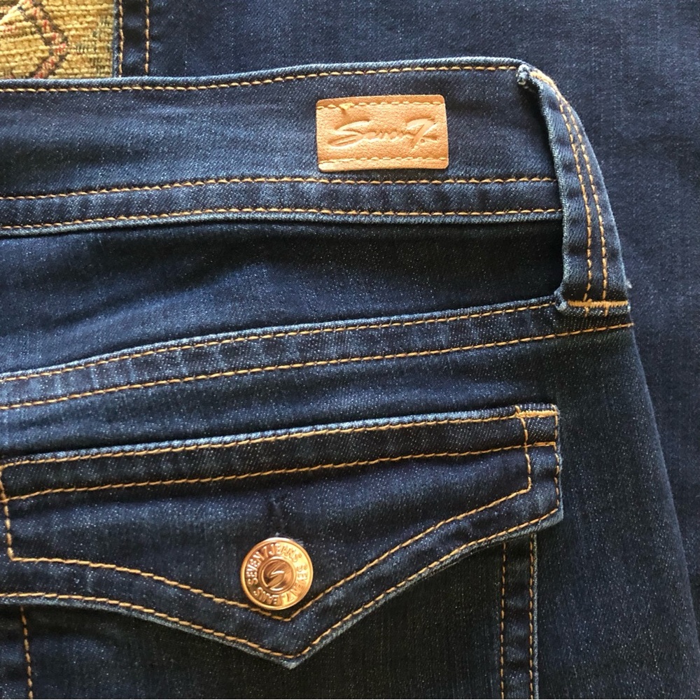 NWT Seven7 Dark Wash Bootcut Jeans Size 14 Mid-rise Starlette Flap Back Pockets - Picture 6 of 9